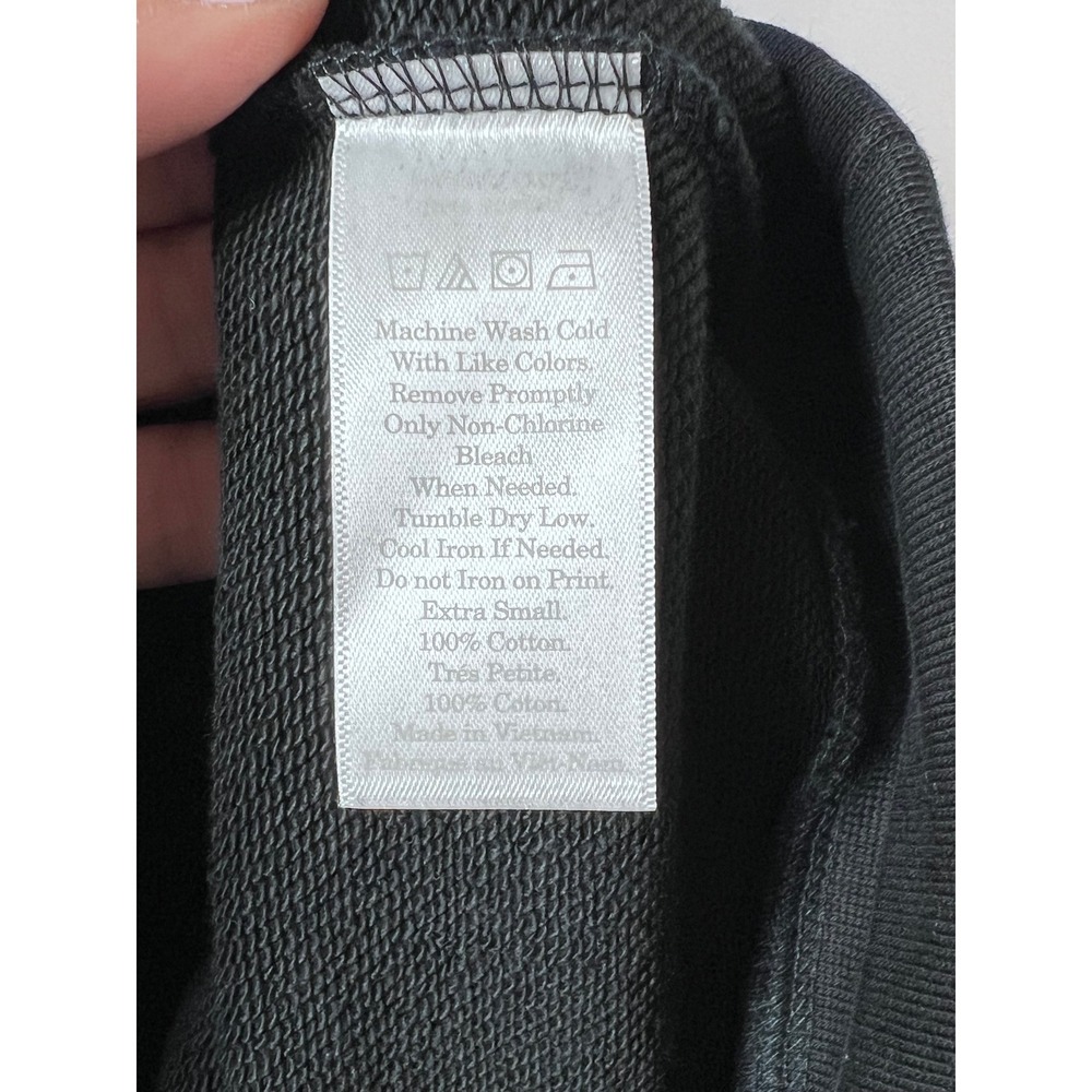 Everlane‎ 100% Human Sweatshirt Black Raglan Crewneck XS Cotton Pullover - Picture 5 of 6
